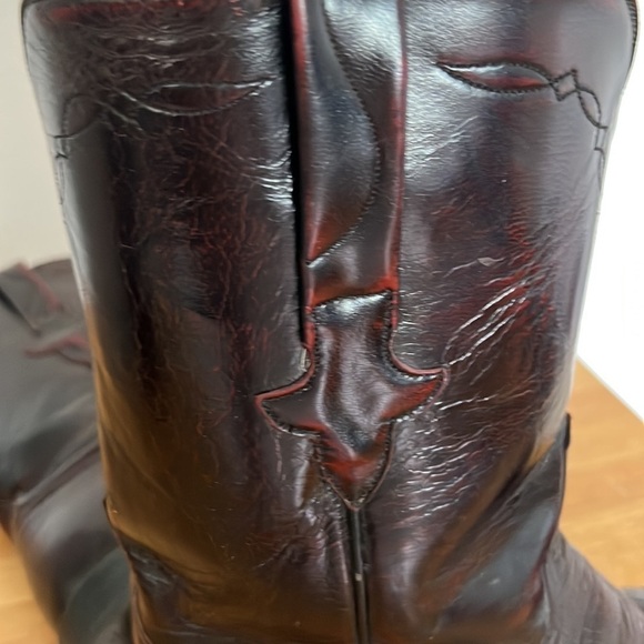 Lucchese Other - Lucchese Hand Made Black Cherry Pull On Roper Boots Size 9.5  EE